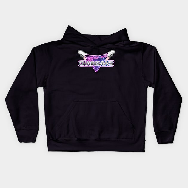 Lipgloss and Chainsaws Kids Hoodie by toydejour